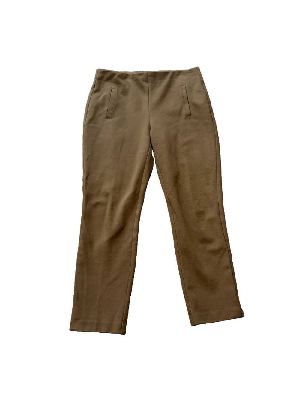 Chicos Pants Womens 6 US Brown Pull On Ankle Casual Preppy Classic Knit